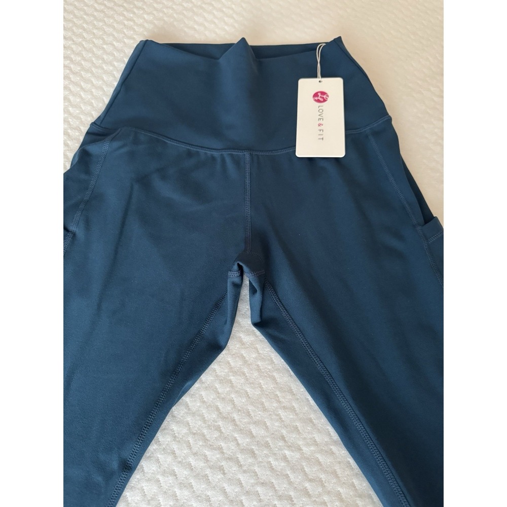 Love & Fit Women's Leggings S High Waist Blue Athletic